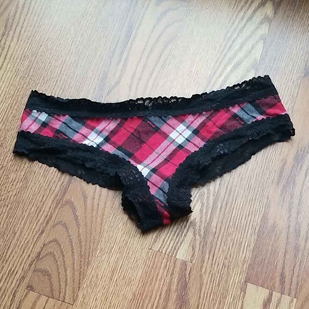 PINK Victoria's Secret Black Lace Trim Panties